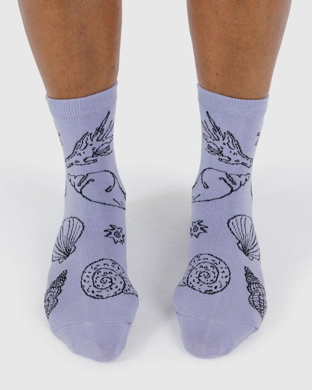 Crew Sock - Shells Light Blue