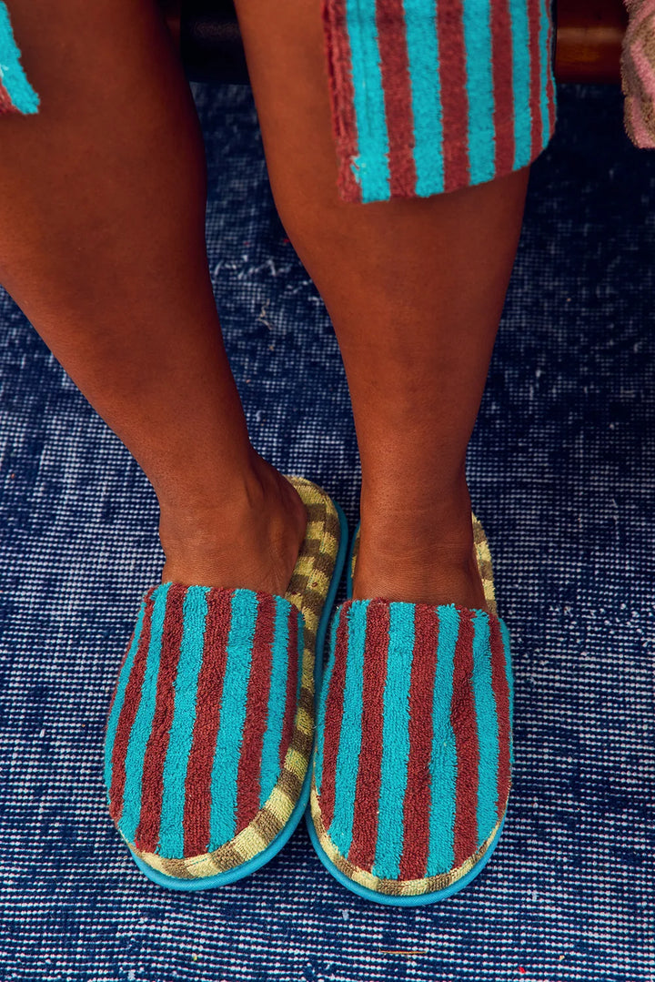 Terry Slippers - Dragonfly Stripe