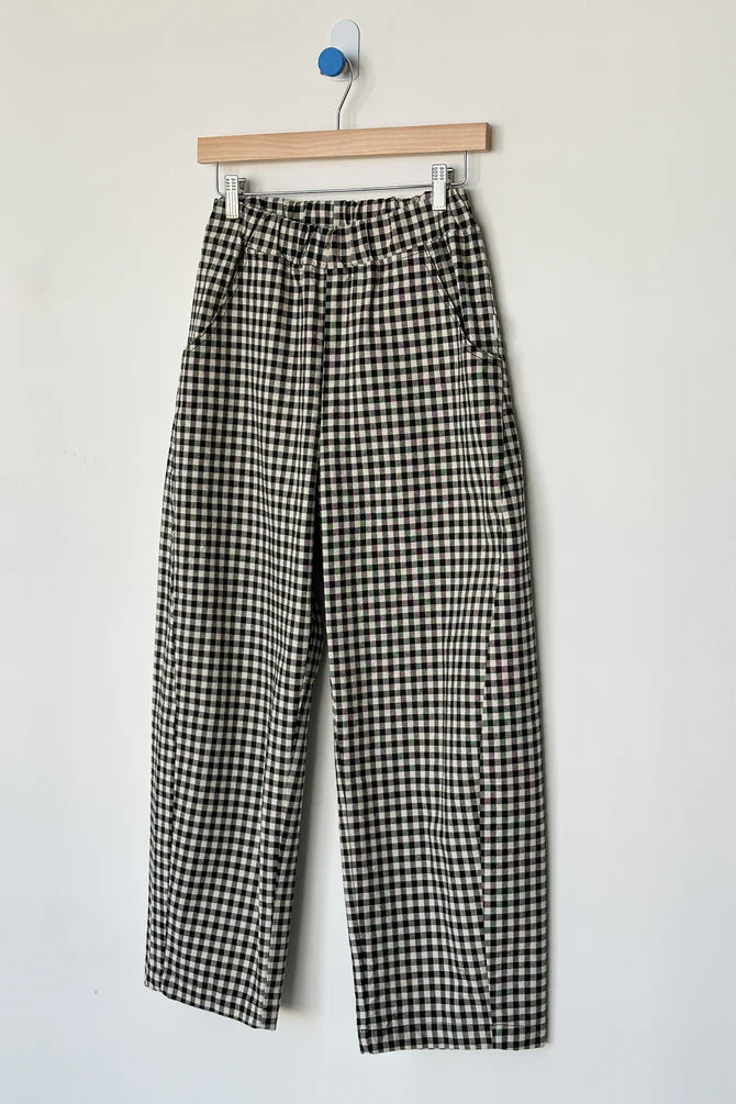Gingham Arc Pants - Black