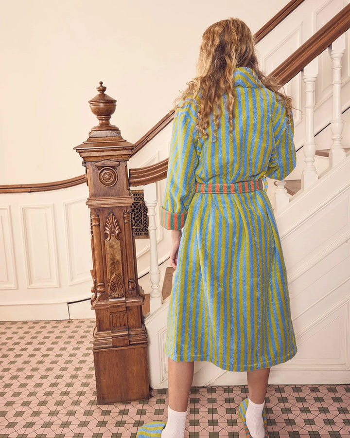 Grasshopper Stripe Terry Bathrobe