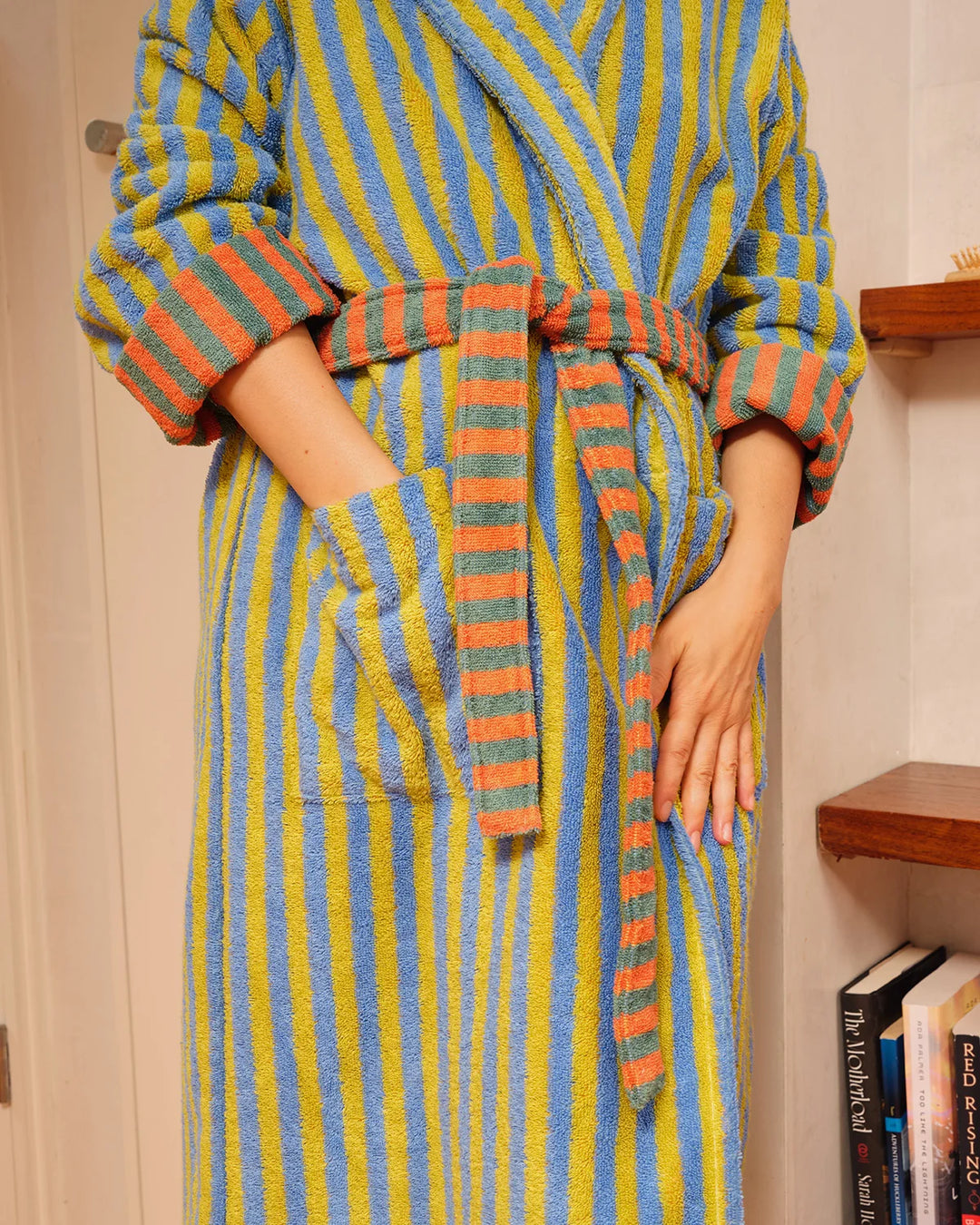 Grasshopper Stripe Terry Bathrobe