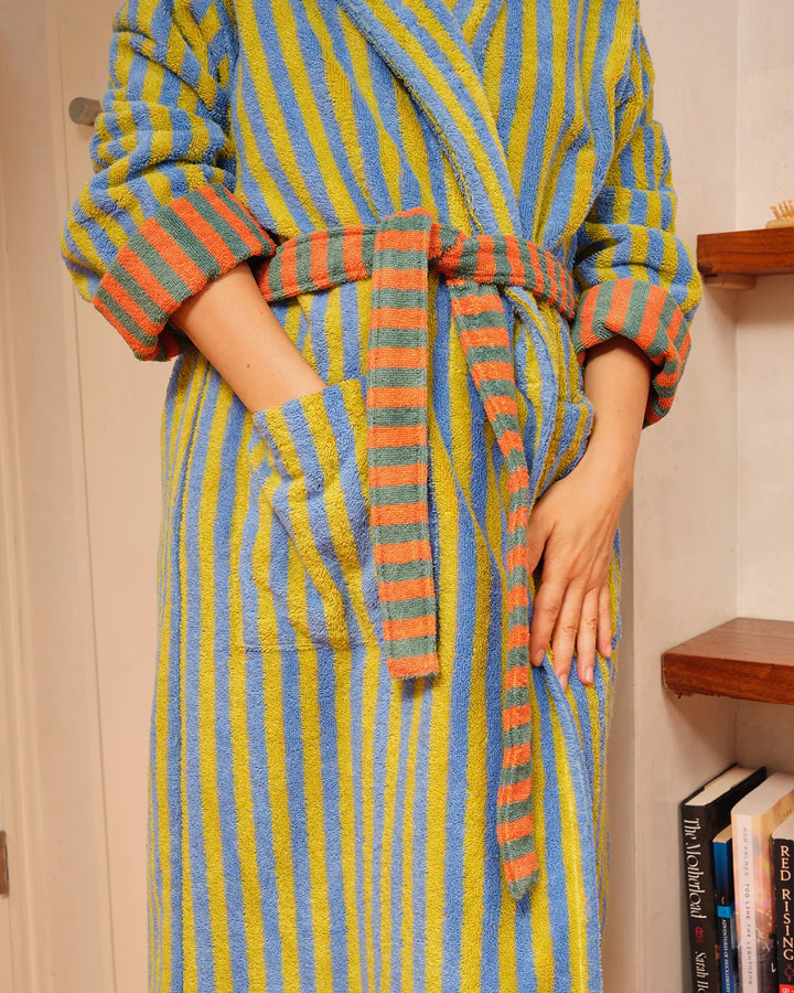 Grasshopper Stripe Terry Bathrobe
