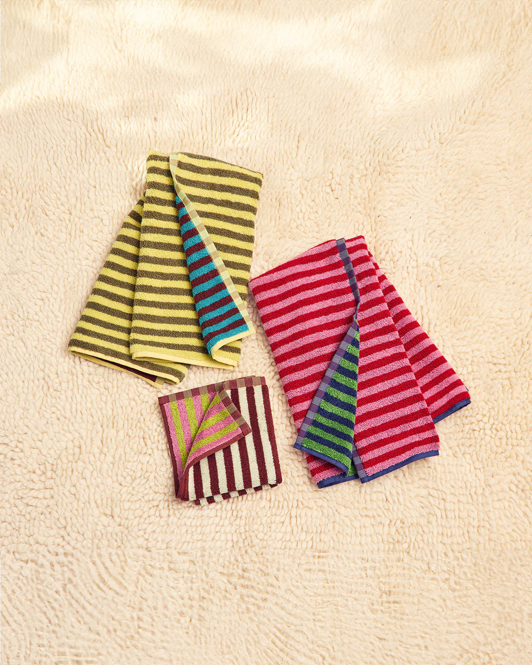 Bug Stripe Towels - Set of 5