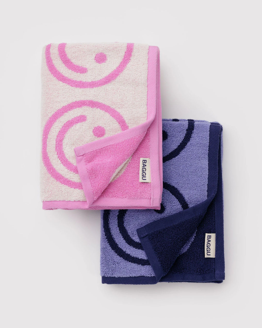 Hand Towel Set of 2 - Happy Pink Blue