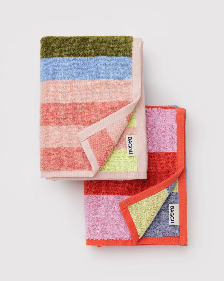 Hand Towel Set of 2 - Pool Stripe Mix