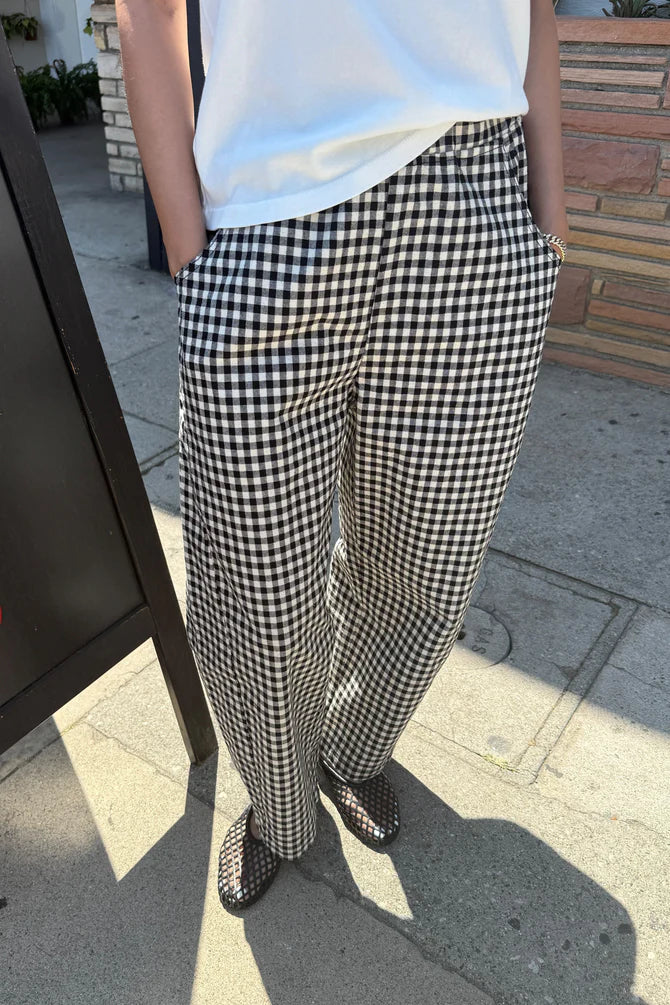 Gingham Arc Pants - Black