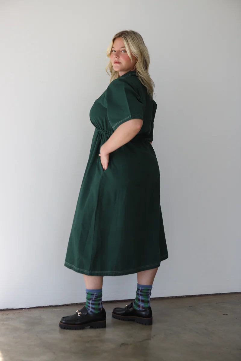 Long Utility Dress - Hunter Green