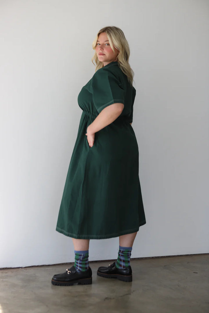 Long Utility Dress - Hunter Green