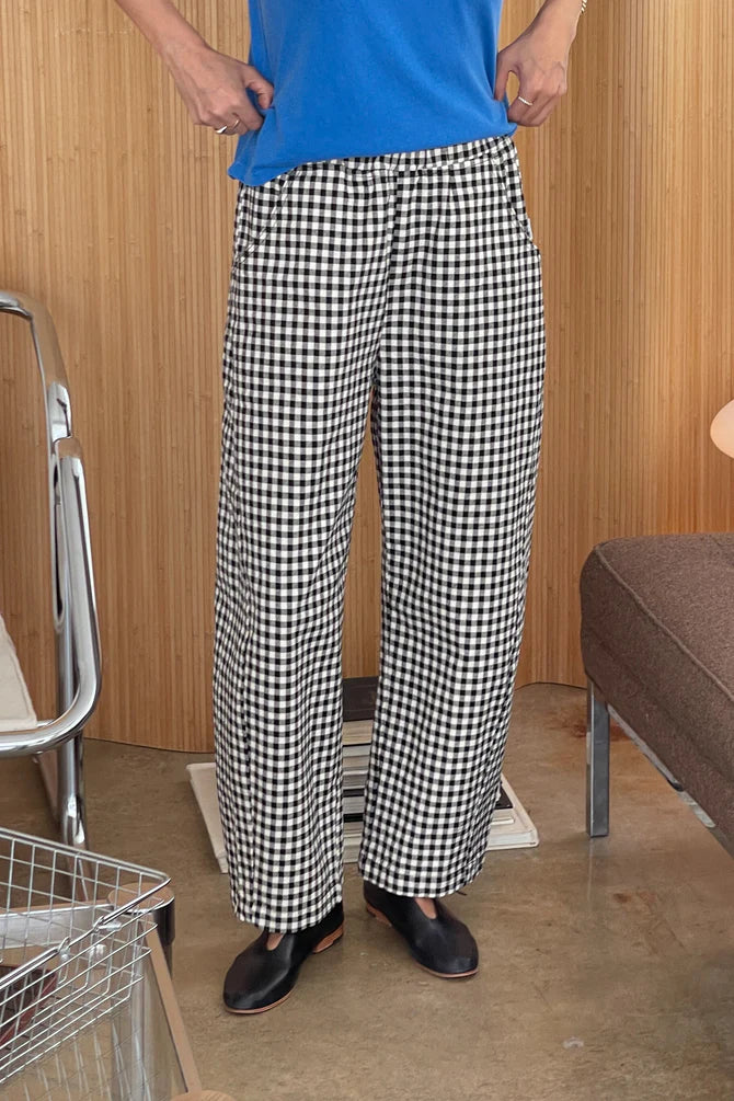 Gingham Arc Pants - Black