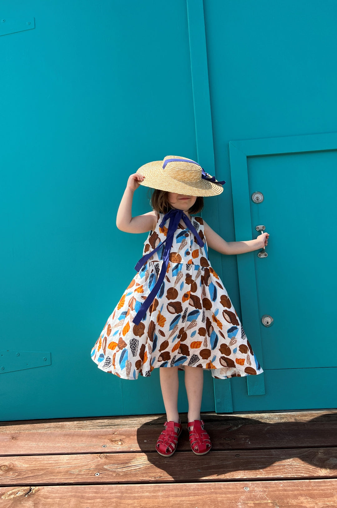 Linen Dress - White Shells