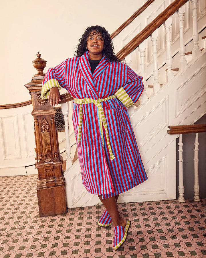 Lanternfly Stripe Terry Bathrobe