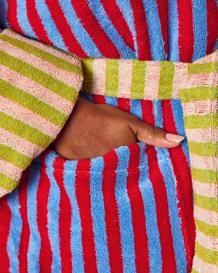 Lanternfly Stripe Terry Bathrobe