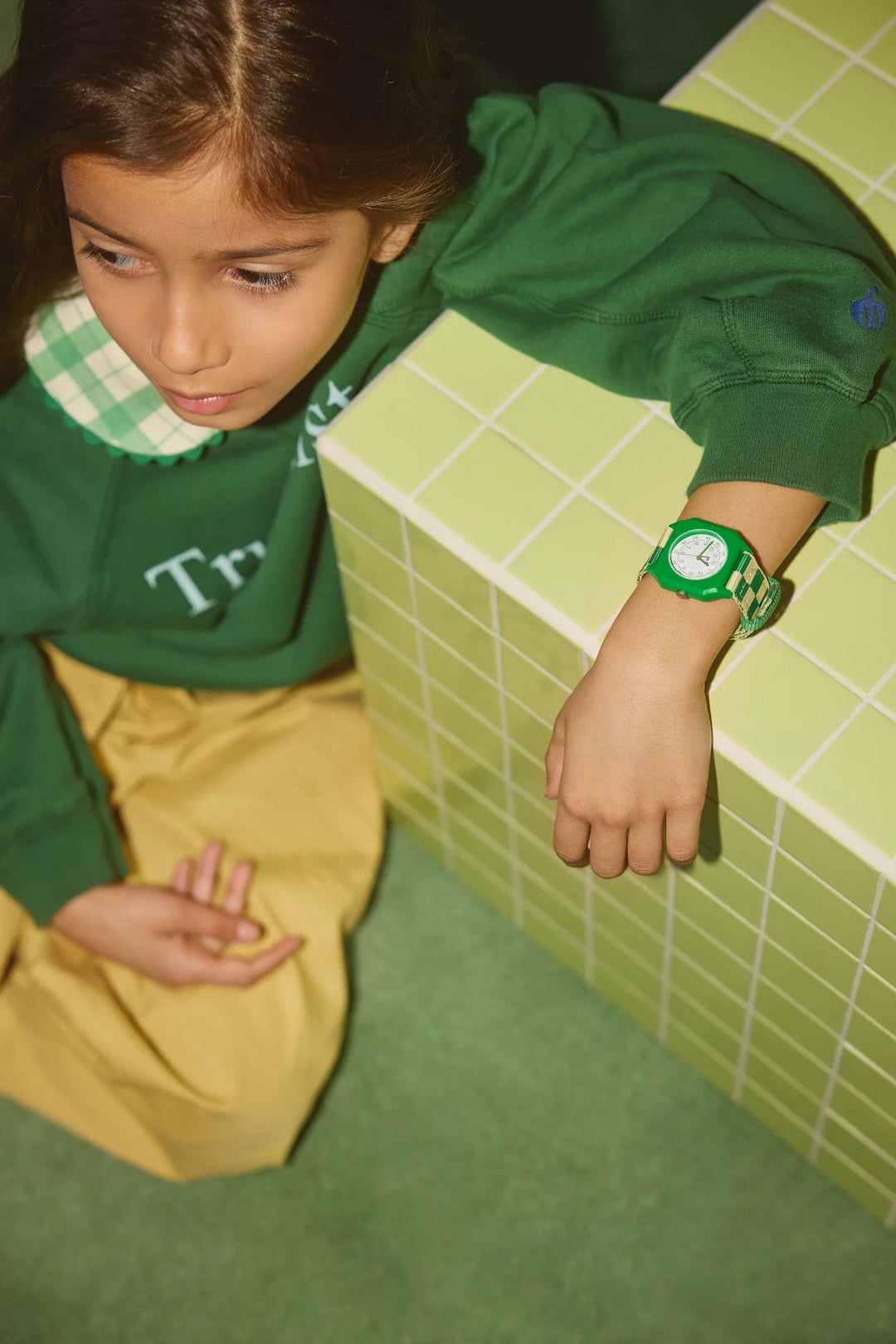 Summer Grass  Checkered Watch