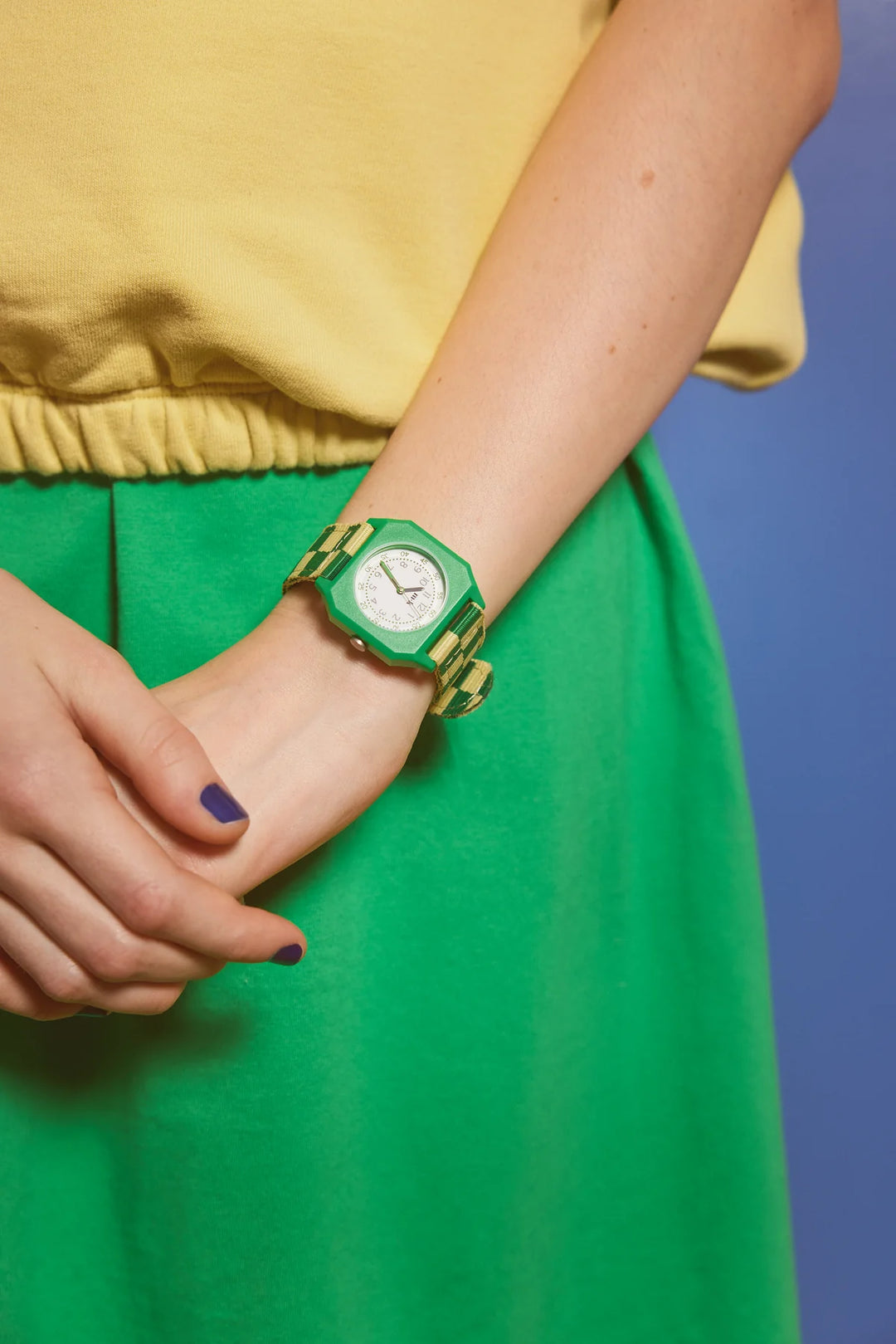 Summer Grass  Checkered Watch