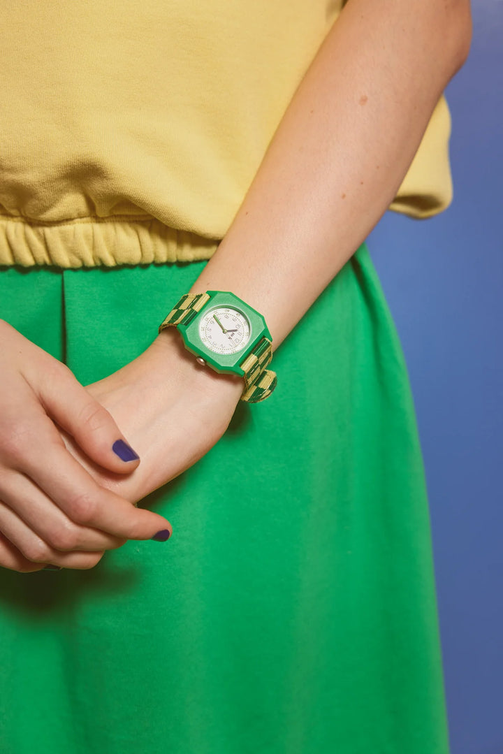 Summer Grass  Checkered Watch