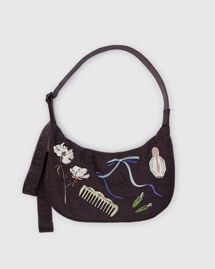 Medium Crescent Bag - Embroidered Get Ready With Me