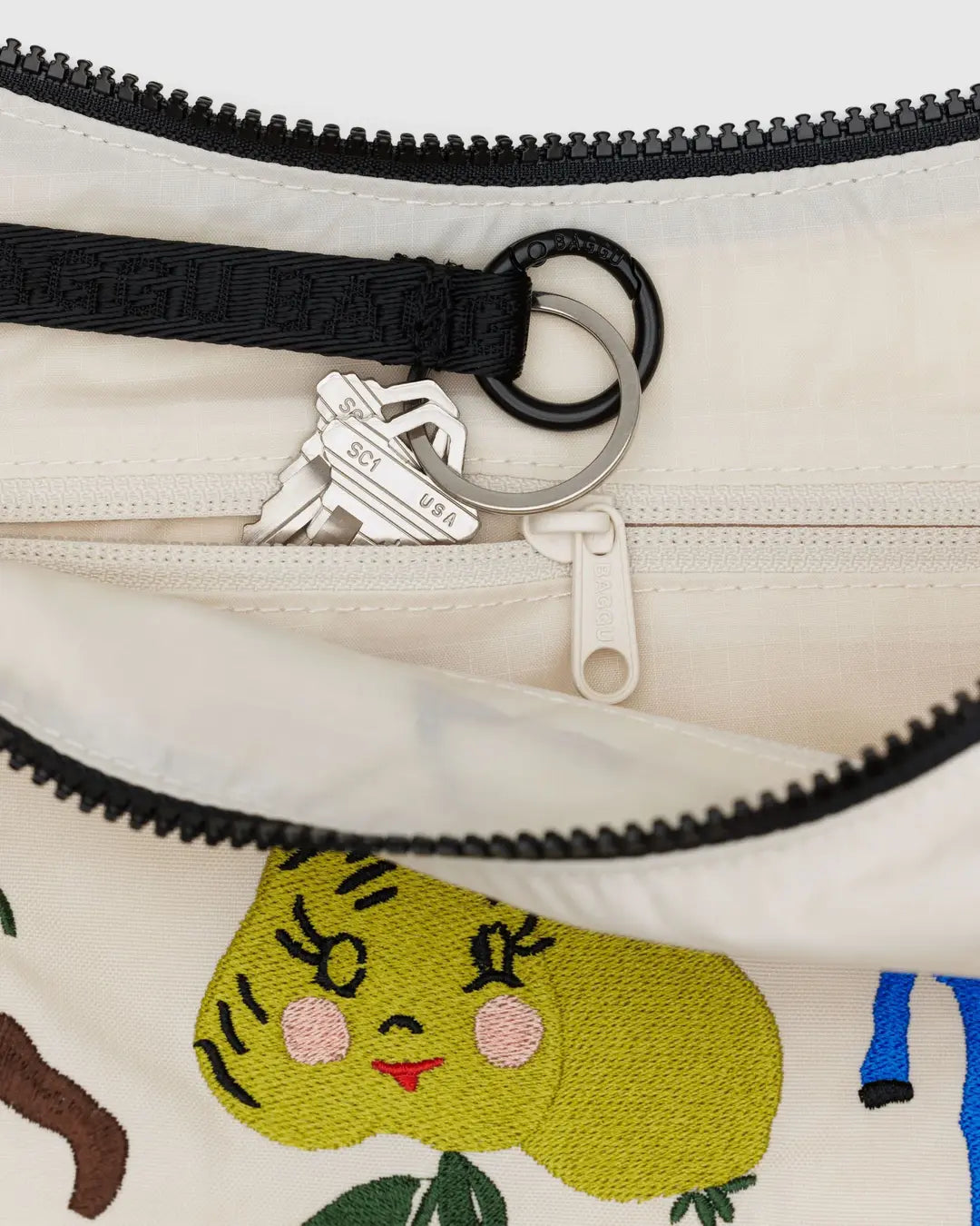 Medium Crescent Bag - Embroidered Painted Prairie