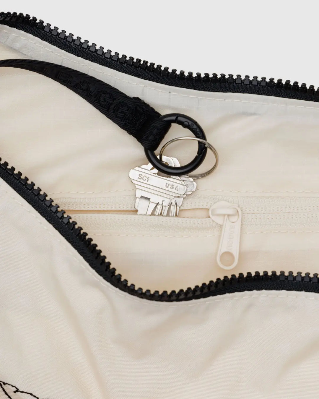 Medium Crescent Bag - Embroidered Shells