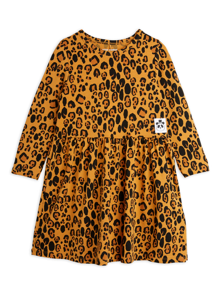 Basic Leopard Long Sleeve Dress
