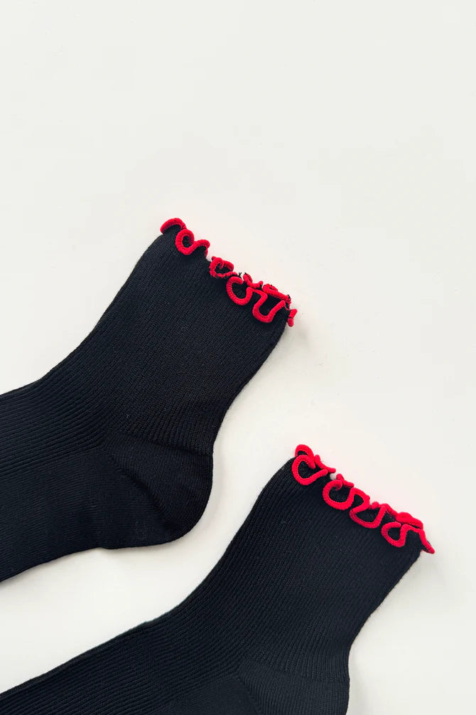 Petite Ruffled Modal Socks