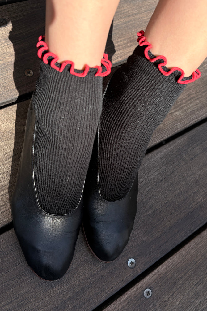 Petite Ruffled Modal Socks