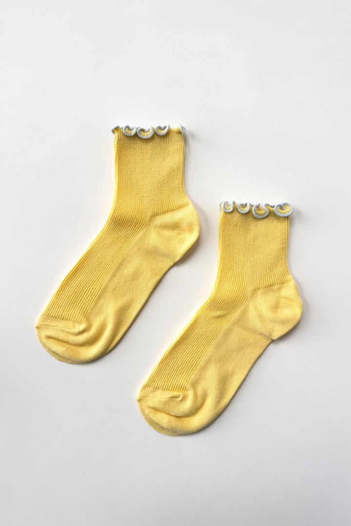 Petite Ruffled Modal Socks