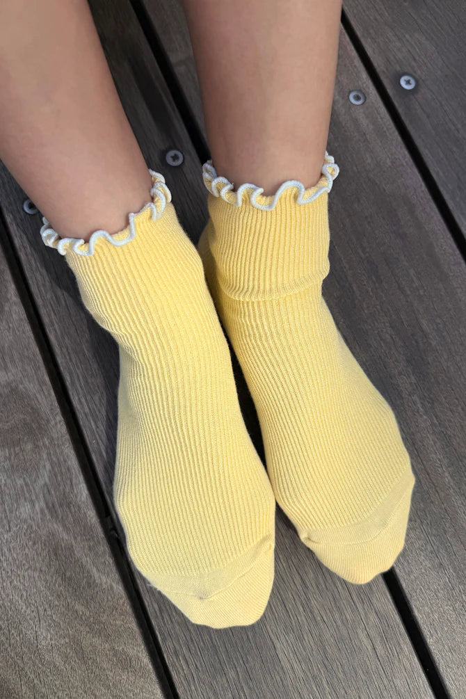 Petite Ruffled Modal Socks