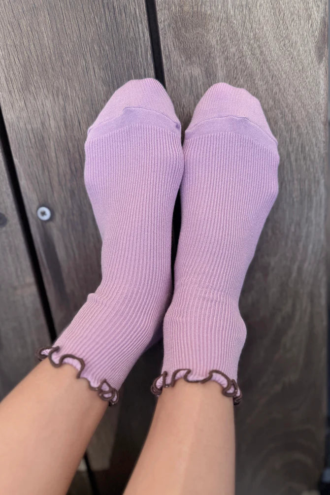 Petite Ruffled Modal Socks