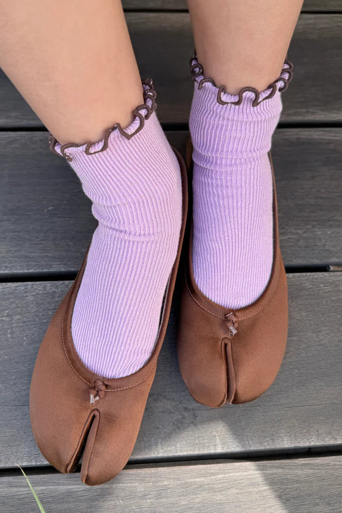 Petite Ruffled Modal Socks