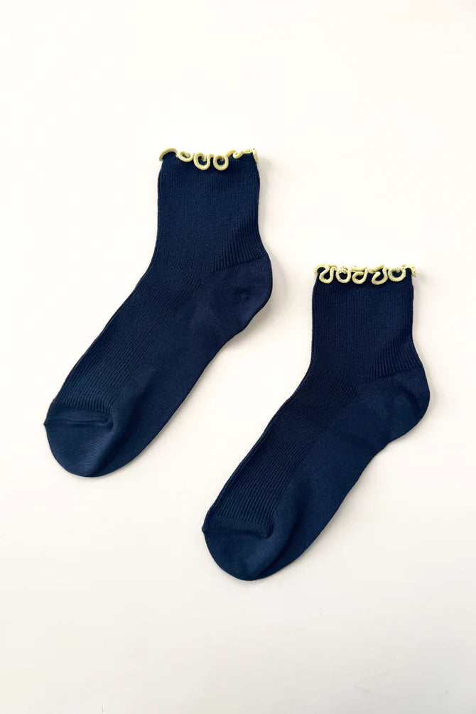 Petite Ruffled Modal Socks
