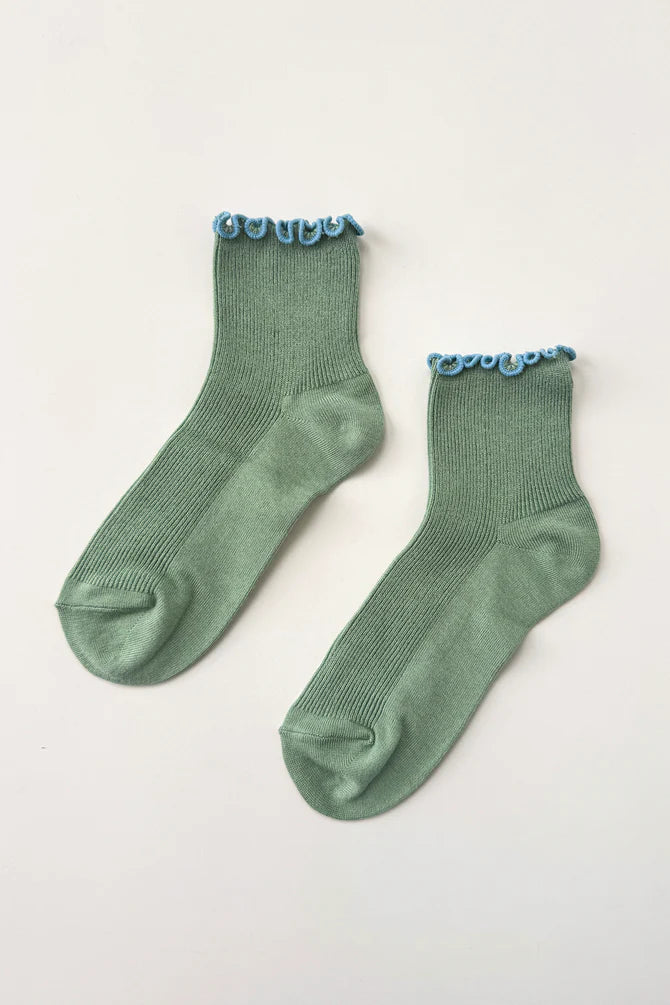 Petite Ruffled Modal Socks