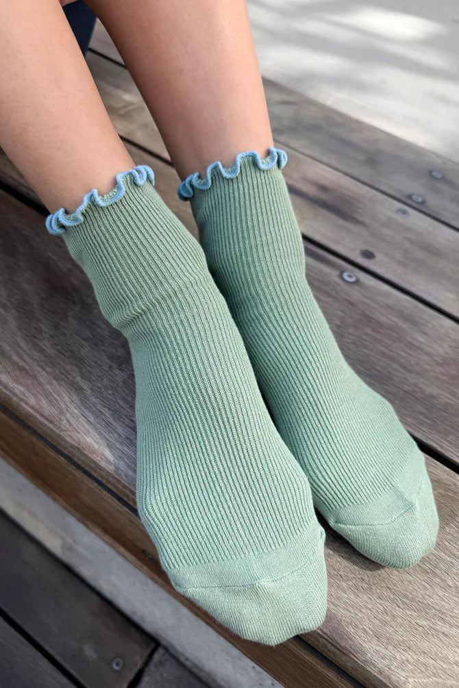 Petite Ruffled Modal Socks
