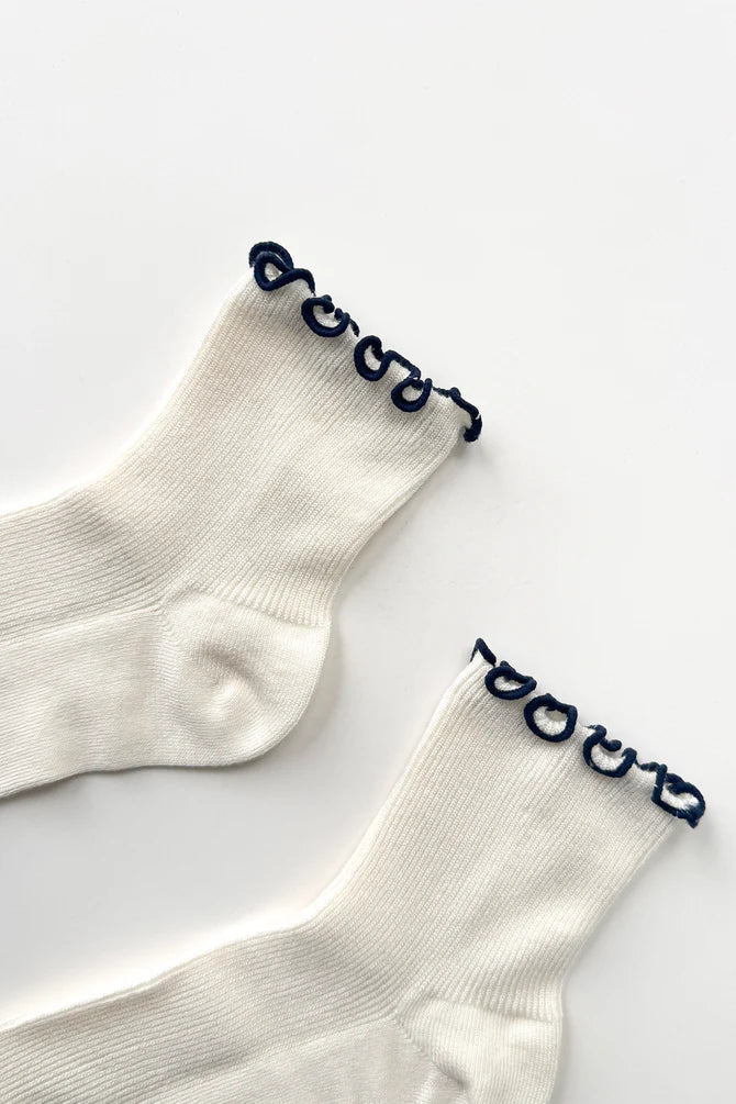 Petite Ruffled Modal Socks