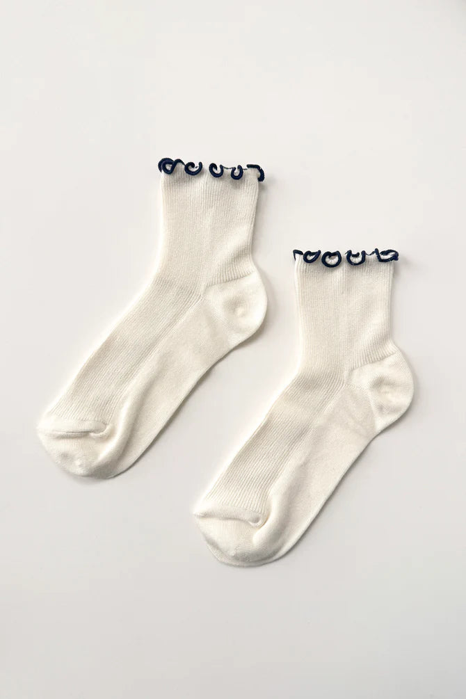 Petite Ruffled Modal Socks