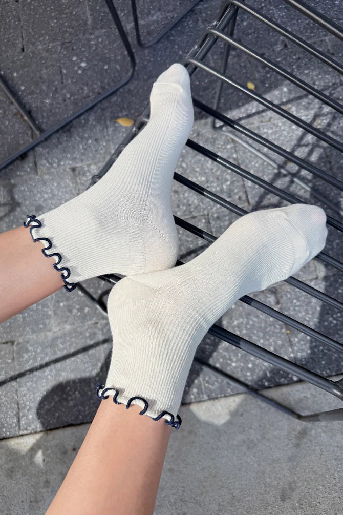 Petite Ruffled Modal Socks