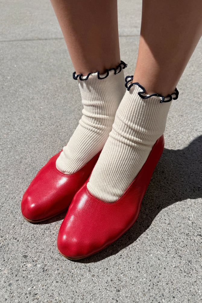 Petite Ruffled Modal Socks