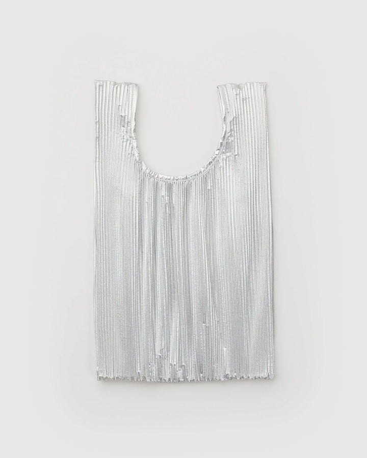 Pleated Baggu - Chrome Metallic