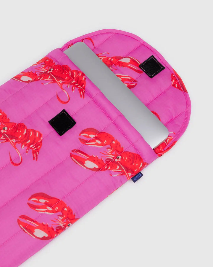 Puffy Laptop Sleeve 16" - Pink Lobster