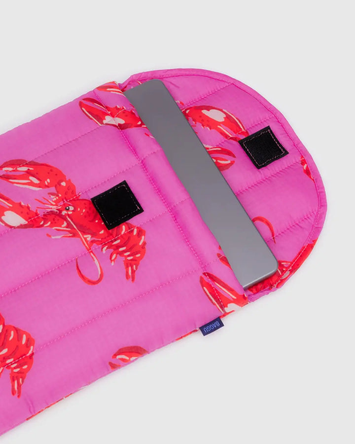 Puffy Laptop Sleeve 13"/14" - Pink Lobster