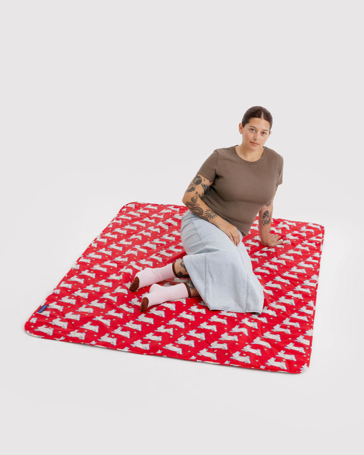 Puffy Picnic Blanket - Bunnies