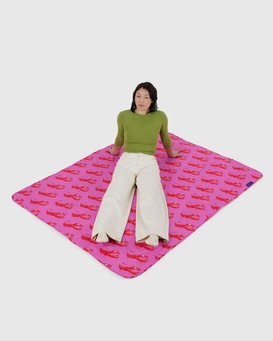 Puffy Picnic Blanket - Pink Lobster