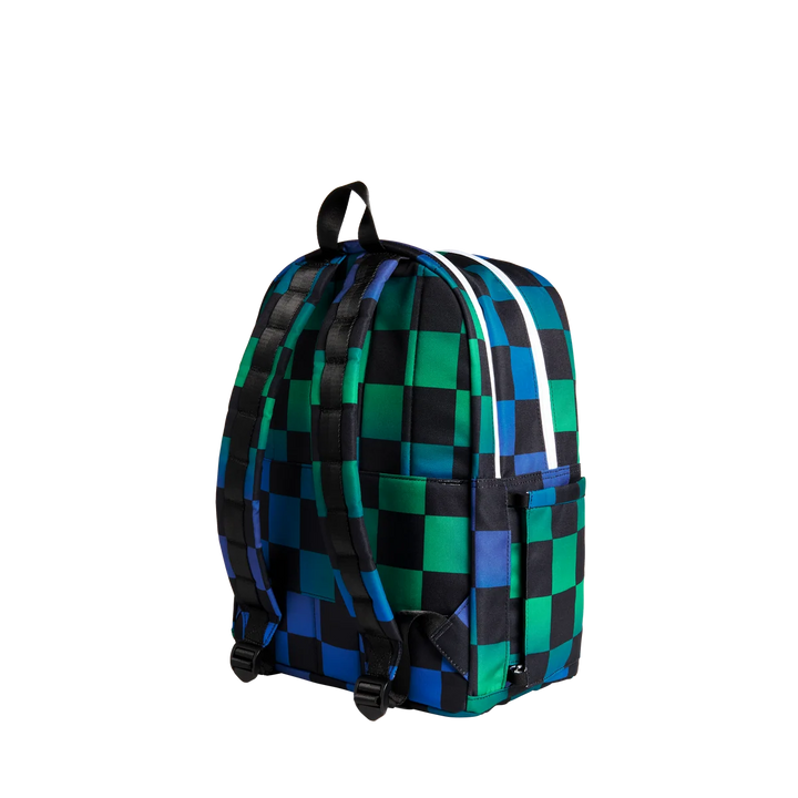 Kane Double Pocket Backpack - Blue Checkerboard