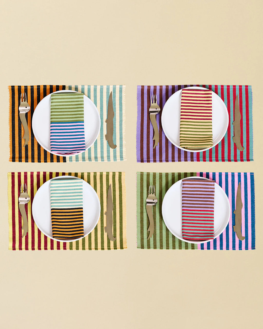 Dual Stripe Placemats - Mixed