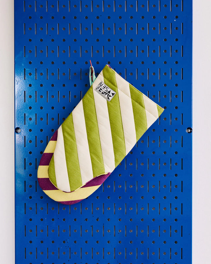 Striped Oven Mitts