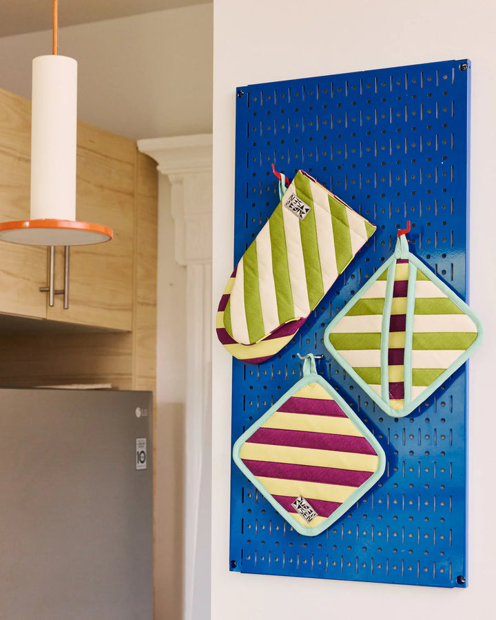 Striped Oven Mitts
