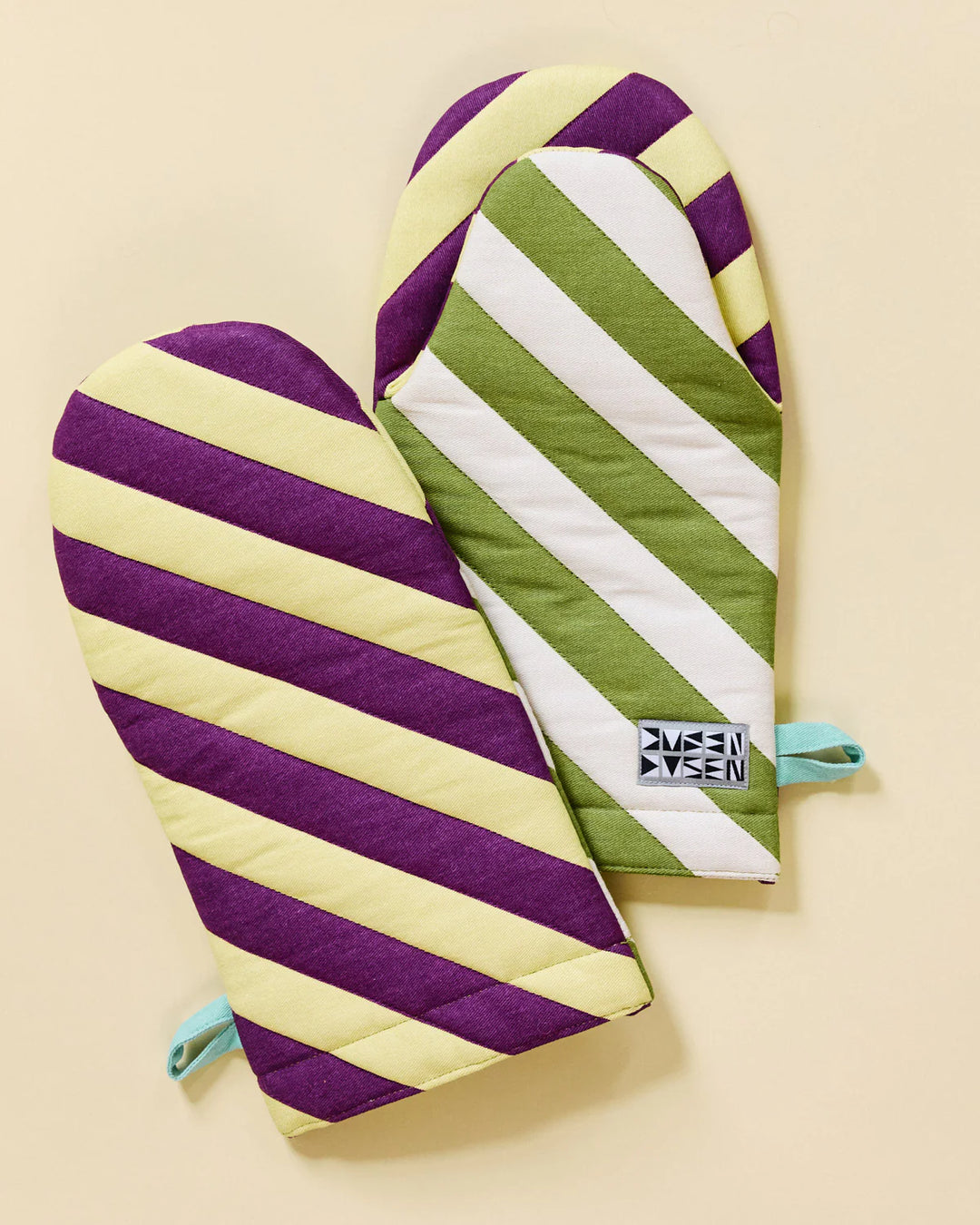 Striped Oven Mitts