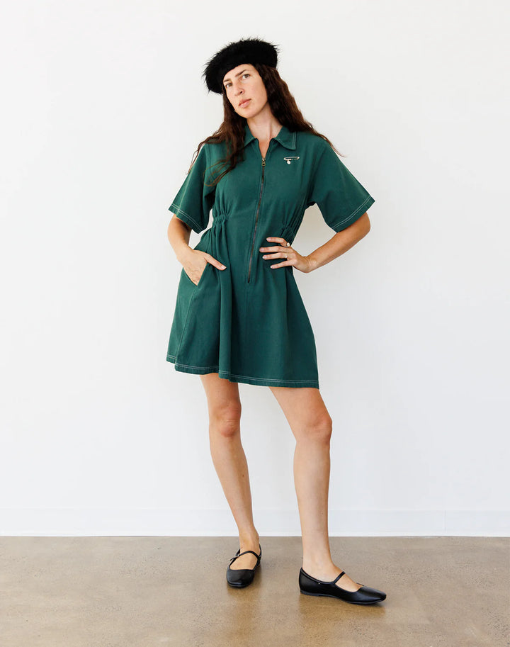 Utility Dress - Hunter Green