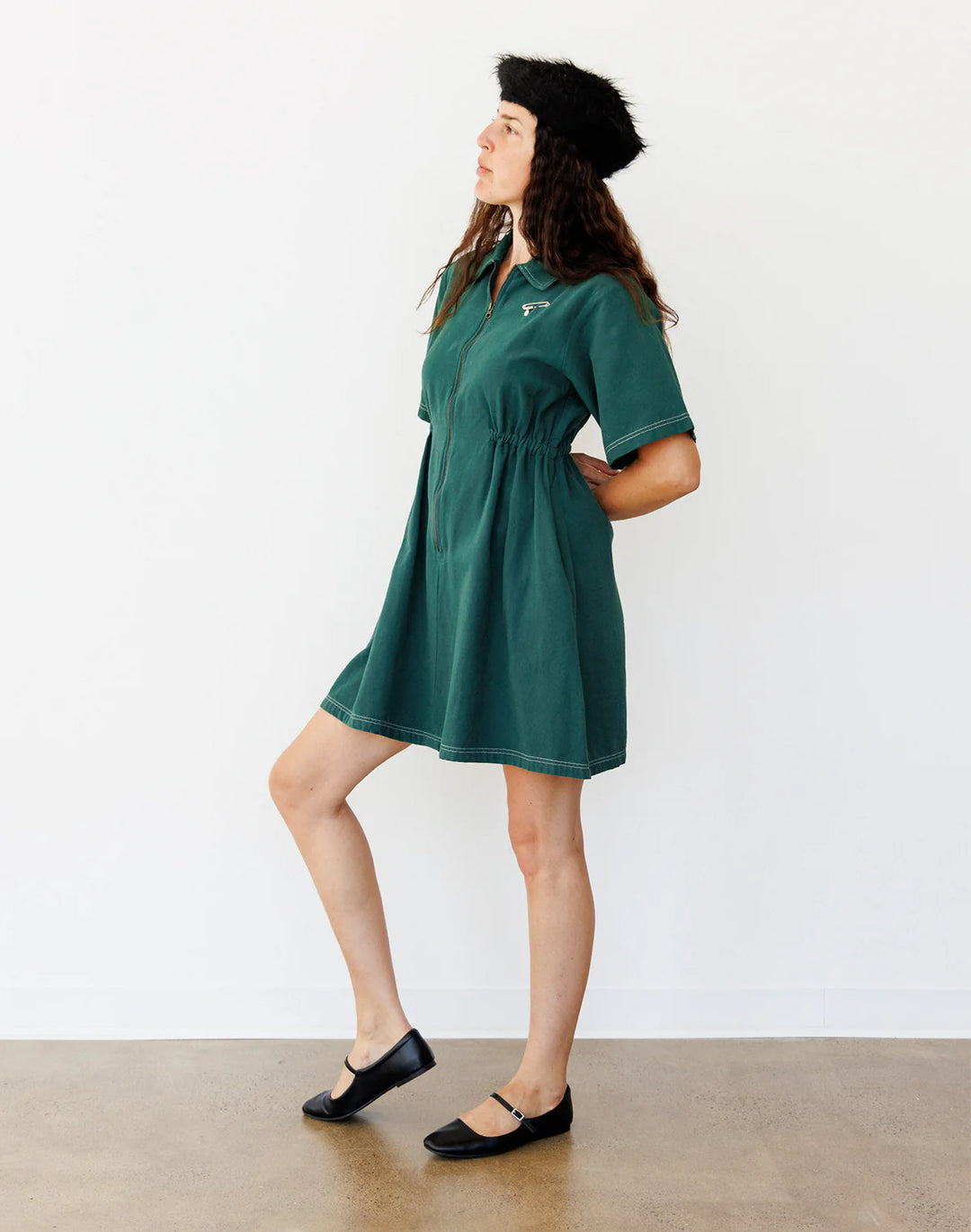 Utility Dress - Hunter Green