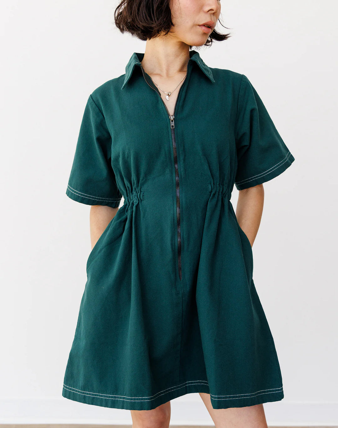 Utility Dress - Hunter Green