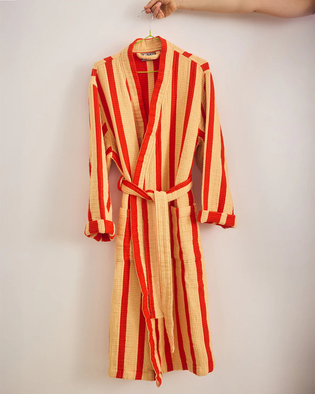 Stripe Waffle Bathrobe - Warm